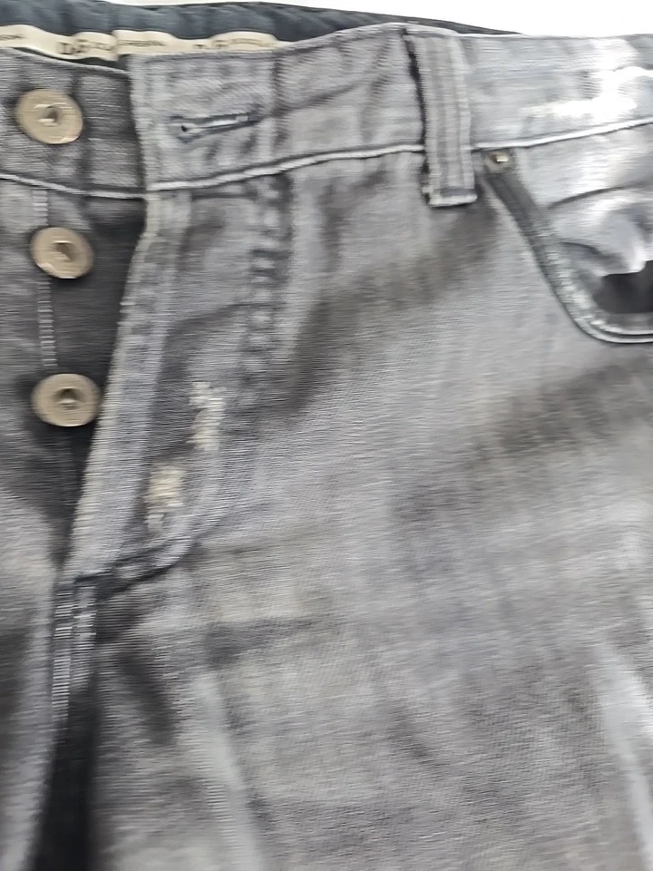 Pantalones de mezclilla grises Dolce And Gabbana únicos en tela suave con cuero $2k Foto 3 de 4