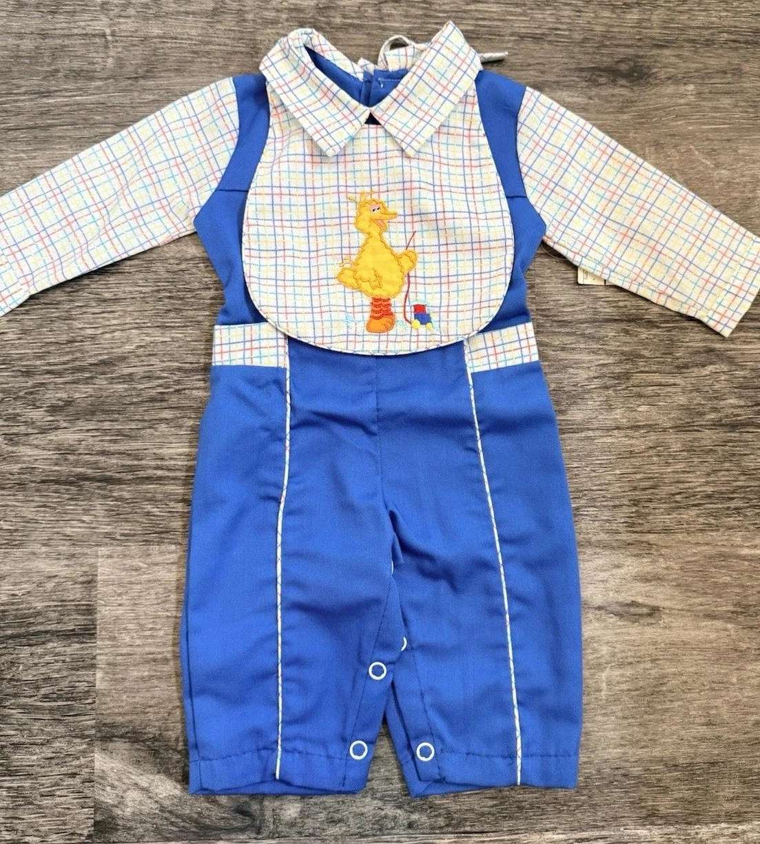 NWT VTG 70-80s Sesame Street Big Bird Baby Romper JCPenney Muppets Inc NB-14Lbs