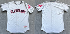 Majestic AUTHENTIC Cleveland Indians Jersey 44 Chief Wahoo Patch Road Gray MLB