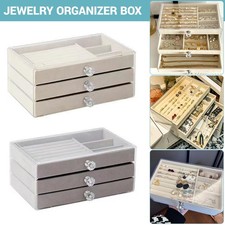 3Layer Jewelry Organizer Box Necklace Large Capacity Earring Display Holder Case