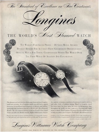 1955 Longines Wittnauer PRINT AD The 