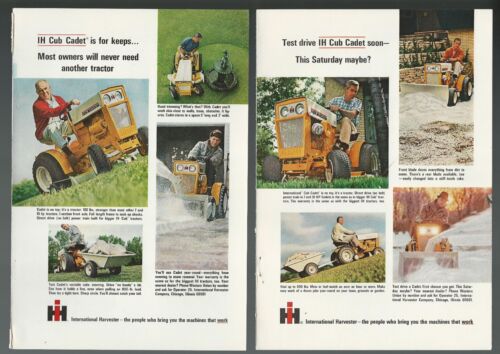 1966 International Harvester CUB CADET publicités x2, tracteur de pelouse Cub Cadet - Photo 1 sur 3