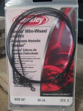 3 Berkley 24" Steelon Wire-Wound Leaders Nylon Coated 30 LB Test Black Color