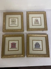 Set of 4 Couch Design Decorative Wall Art Prints 7.5x7.5"