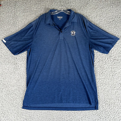 Straight Down Shirt Mens XL Blue Golf Polo Performance Pebble Beach Golf Links