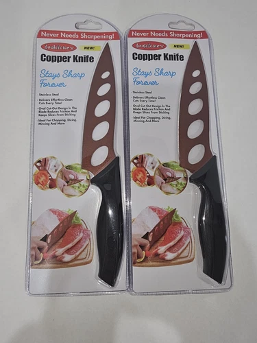 2-Pack Copper Knife Never Needs Sharpening Stainless Steel 5.5" Blade 9.75 in.