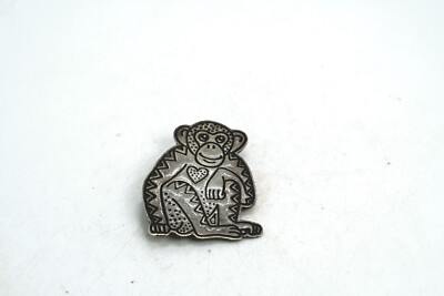 EFS Vintage Mexico Sterling Silver Figural Monkey Chimpanzee Brooch