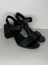 Naturalizer Women's Izzy Leather Ankle Strap Block Heel Sandals Size 10