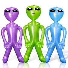 Novelty Place 32'' Jumbo Inflatable Alien 3 Packs Alien Inflate Toy for Kids