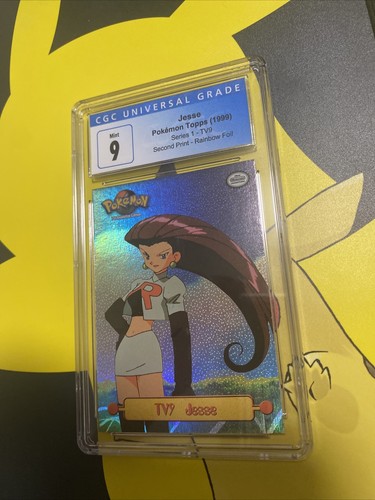 1999 Topps Pokemon Series 1 TV9 Jesse Rainbow Holo CGC 9, Pop 3 At PSA! Mint! - Picture 2 of 9