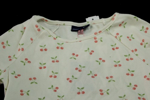 Andy & Evan Kids Girl's Raglan Short-Sleeve Ribbed Pajama Tee IW4 White Size 8 - Picture 2 of 3
