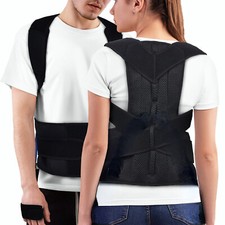 Back Support Belt Posture Corrector Brace Lower Upper Back Pain Relief Unisex US