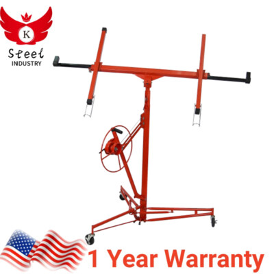 11FT Drywall Lifter Panel Hoist Jack Rolling Caster Construction Lockable 150lbs