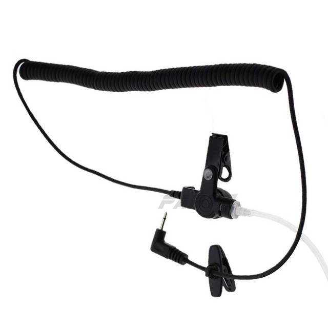 2.5mm Earpiece Headset W/ Coiled Tube For Harris Police Radio XG25 XG75