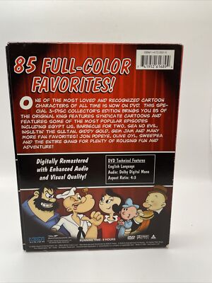 POPEYE 75th Anniversary Collector's Boxed Set 3 DVDs 85 Full