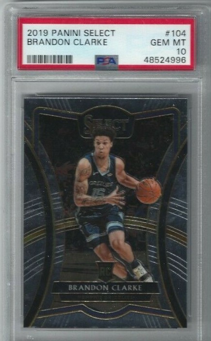 2019 PANINI SELECT #104 BRANDON CLARKE PSA 10 GEM MINT PREMIER LEVEL ROOKIE RC