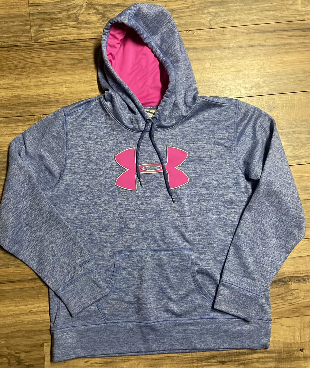 Under Armour Hoodie Light Blue With Pink Logo Women's XL