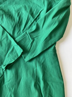 MUXXN Womens M Emerald Green 3/4 Sleeve Stretch Midi Dress Collared NWT  Sheath | eBay