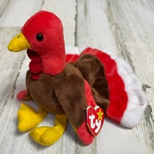 Ty Beanie Babies - Gobbles the Turkey, Rare w/ Tag Thanksgiving Plush