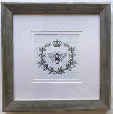THE QUEEN BEE Framed and Matted Print Home Decor 12x12 Silver Painted Frame