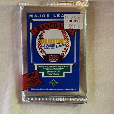 SEALED PACKS    1989 Upper Deck Baseball 1 PACK {look for Ken Griffey Jr. RC}