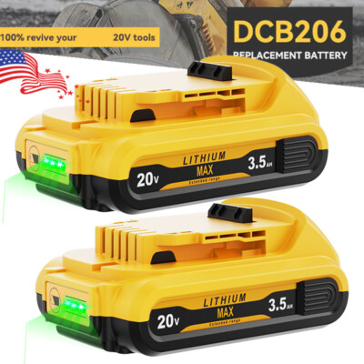 2Pack For DEWALT DCB207 20V 20 Volt Max Lithium Battery DCB203 DCB201 DCB205-2