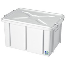 CONTENITORE CASSETTA BOX BIANCA CON COPERCHIO GANCI METALLO CM 45X35X25h