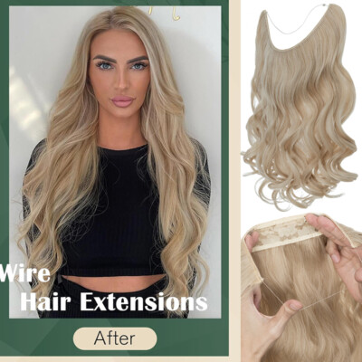 #ad #ad US 100% Real Natural as Human Invisible Wire in Hair Extensions One Piece Ring $15.44