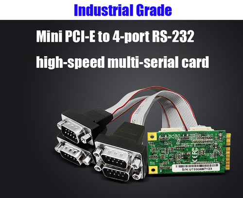 Mini PCI-E to RS232 Serial Card 4 Ports High Speed Converter DB9 Anti-lightning - Picture 2 of 8
