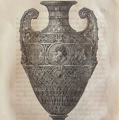 Tiffany Co Bryant Vase 1876 Worlds Fair Centennial Expo Victorian Woodcut DWAA3A