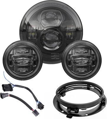Z-OFFROAD New 7 Inch Motorcycle LED Headlight 4.5'' Fog Passing Lights, DOT Kit
