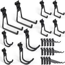 24 Pack Heavy Duty Slatwall Hooks Black Slatwall Panel Accessories Assortment