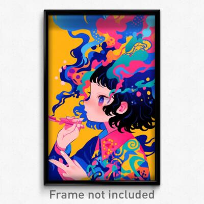 #ad #ad Art Poster Girl Feeling Alarm Wearing Husky Wand Print $24.99