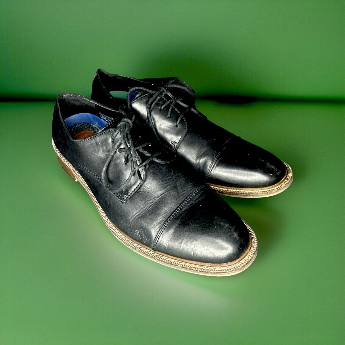 Vince Camuto Mens Lamson Oxford Black Size 9 M Mens Vince Camuto Lamson Oxford Black Leather Cap Toe Shoes  main image 3