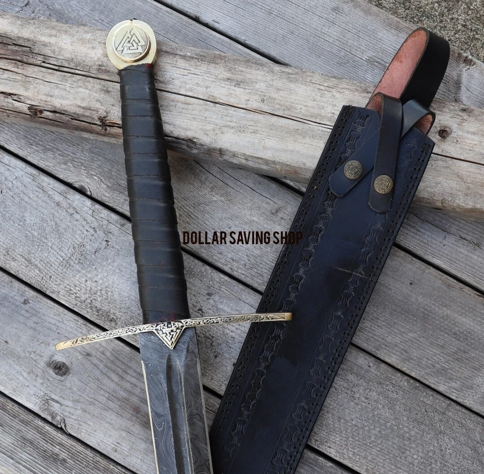 DOLLAR SAVING SHOP Einherjar Blade of Valhalla Damascus Steel Viking / Norse Inspired long sword.