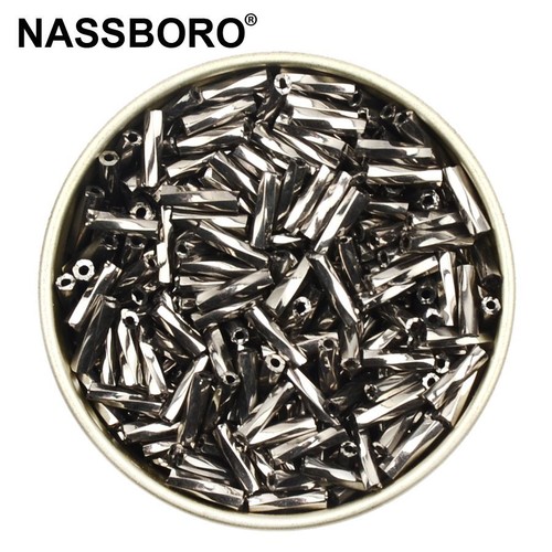 Tubo de giro Semilla de cuentas de vidrio checo Cuentas de corneta sueltas largas Hágalo usted mismo Joyería 2X6 mm 500 piezas - Imagen 40 de 44