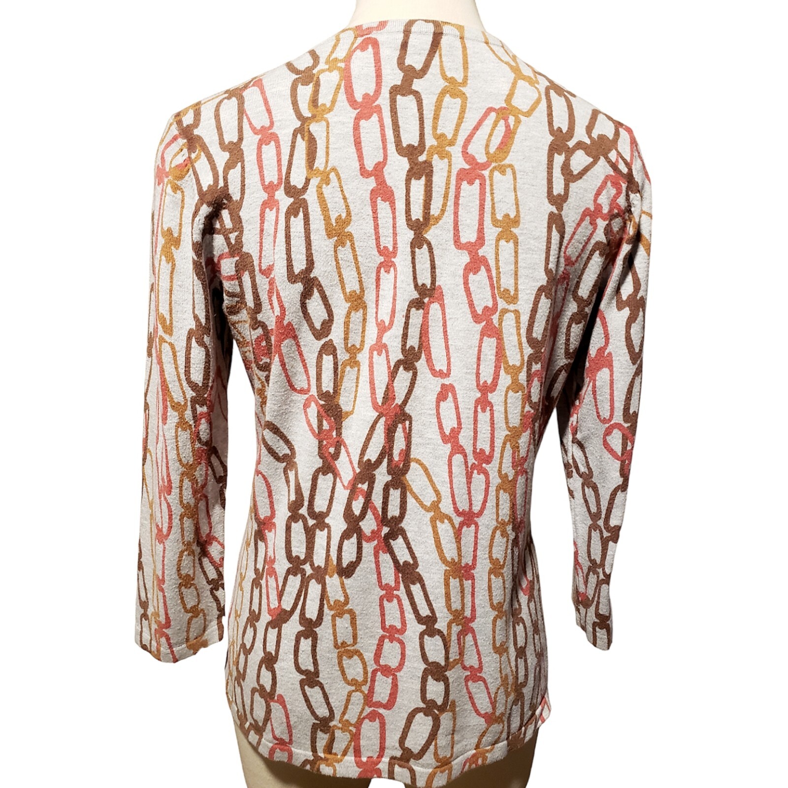 J. McLaughlin Sweater Womens L Multicolor Chain P… - image 4