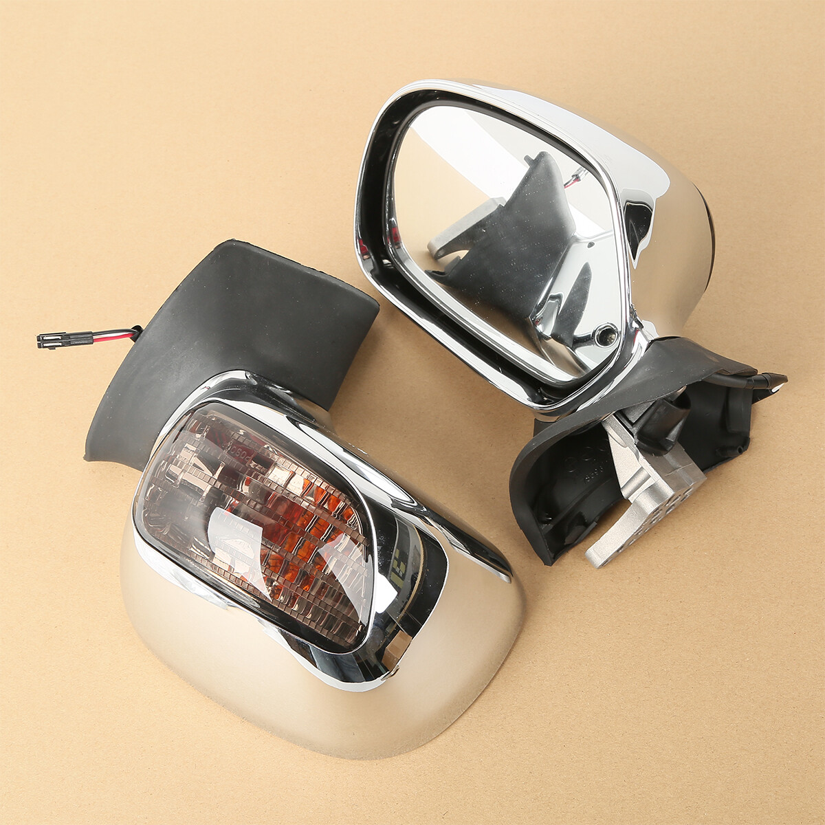 Rear View Mirrors LED Turn Signals Fit For Honda Goldwing GL1800 2001-2017