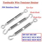 Turnbuckle Wire Tensioner Strainer Stainless Steel Hook Rope Cable Threaded Hook