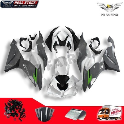 New Grey White Fairing Fit for Kawasaki 2019 2020 2021 2022 2023 Ninja ZX6R a008