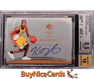 2007-08 Kevin Durant SP Authentic Super Pack Verkaufs RC Rookie Auto /10 BGS 8.5