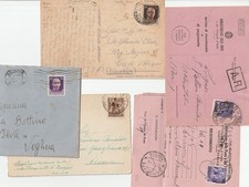 RSI CINQUE DOCUMENTI POSTALI CON AFFRANCATURE  ESEMPLARI SINGOLI ISOLATI