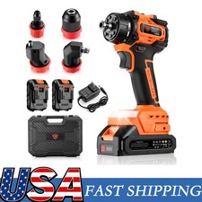 Brushless 21V Impact Wrench 1/2 Inch Cordless High Torque Gun 2x4Ah Battery