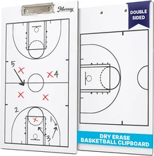 Murray Sporting Goods Dry Erase Coaches Clipboard | Double-Sided Dry Erase White