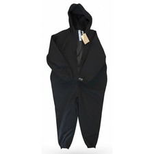 Fabletics Women's Black Sparkle Glitter Cozy Fleece One Piece Hooded Jumpsuit 2X