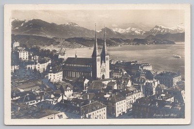 Luzern Luzern mit Rigi Hofkirche Dampfschiff Schweiz 1931 Globetrotter AG