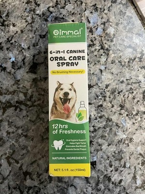 Immal 6-in-1 Canine Oral Care Spray 5.1oz Sealed
