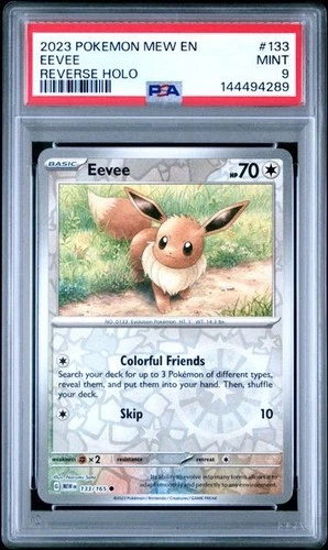PSA 9 2023 POKEMON MEW EN-151 133 EEVEE REVERSE HOLO