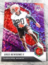 2021 Panini Mosaic Rookies No Huddle Purple Prizm /50 Greg Newsome II Rookie RC