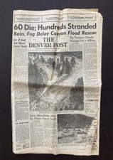 Historic Newspapers Big Thompson Flood 1976 Denver Post Aug 2 & Aug 3, 1976